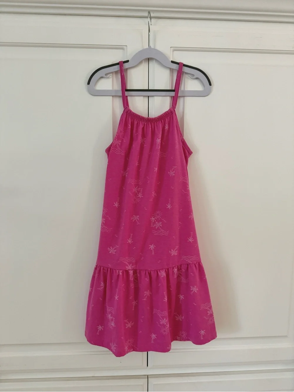 Gap Tropical Palm Tree Print Jersey Tank Dress, Medium Size 8